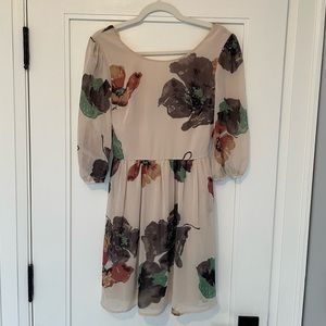 Floral Fall mini Dress / Winter mini Dress